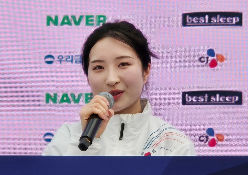 결산 기자회견 참석한 김길리. 사진(밀라노=연합뉴스)