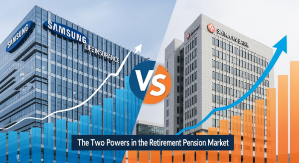 퇴직연금 시장 선두자리를 두고 각축을 벌이고 있는 삼성생명과 신한은행.