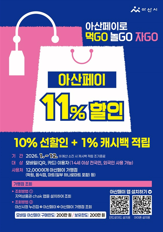 “아산페이로 먹GO·놀GO·자GO” 홍보 포스터