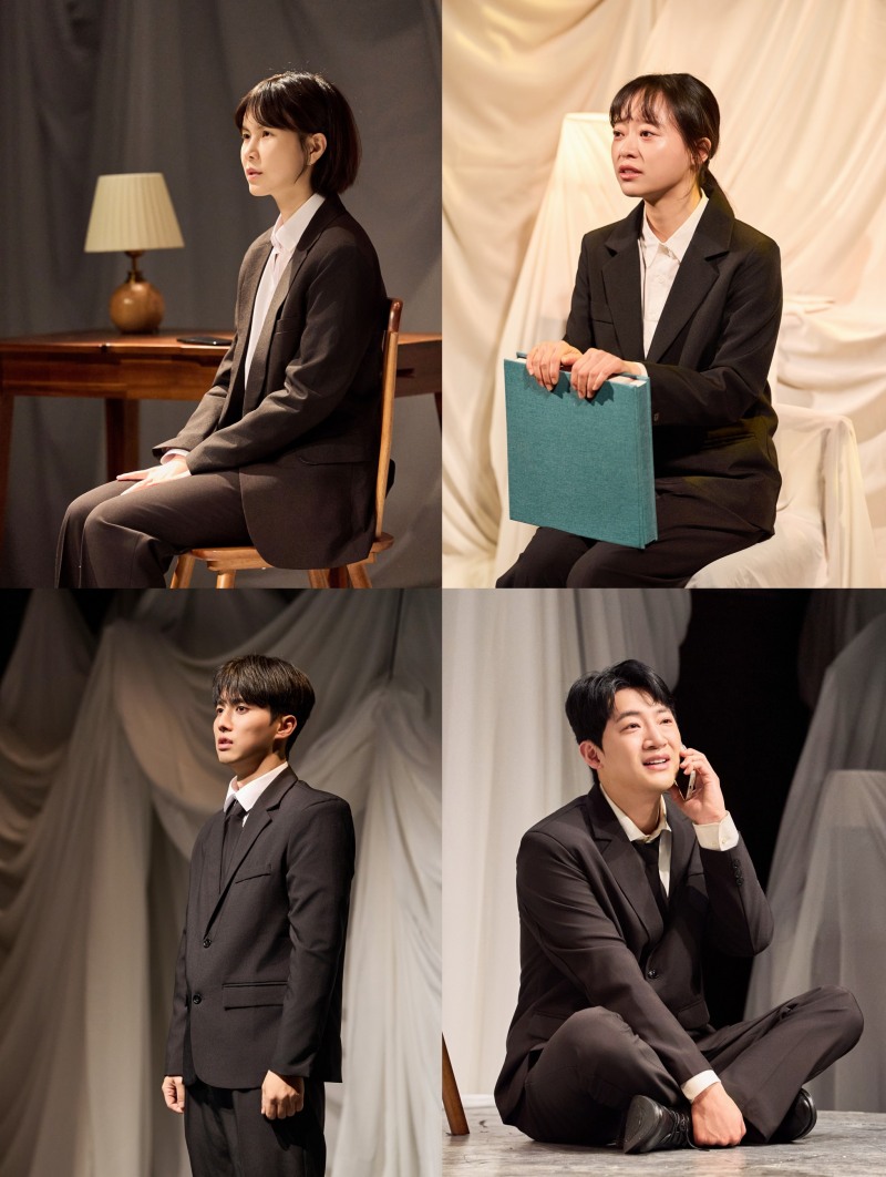 연극 ‘나의 죽음을 애도하기’, 공민정X강연정X류세일X김창일이 빚어낸 뜨거운 애도의 현장…4인 4색 무대 스틸 공개