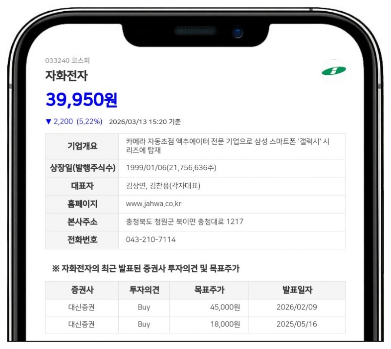 자화전자 (주)미래안코리아, 7만4408주 장내매도로 지분율 0.34%p 하락...총 5.69% 보유