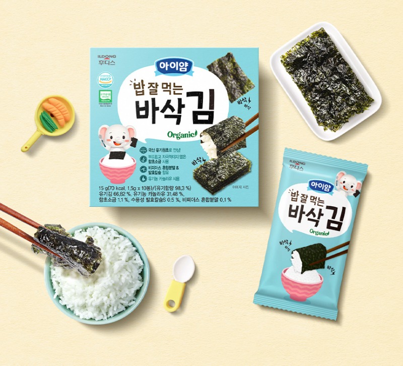 일동후디스, 프리미엄 유기농 재료로 만든 ‘아이얌 밥 잘 먹는 바삭김’ 출시