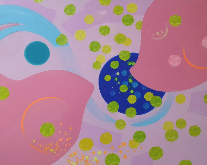 새날,새아침_2025, 72.7×90.9 acrylic & oil on linen_