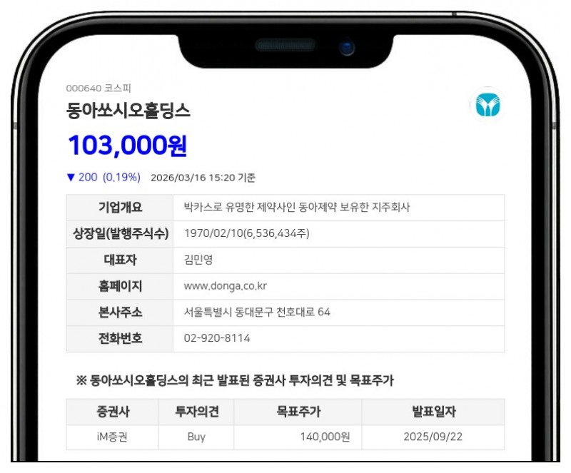 동아쏘시오홀딩스, 임원 퇴임과 재단 매도로 최대주주 등 지분율 0.02% 변동