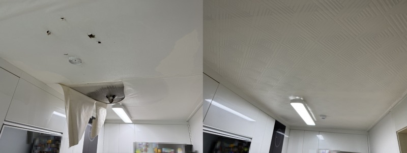 누수 피햅복구 전후 바교