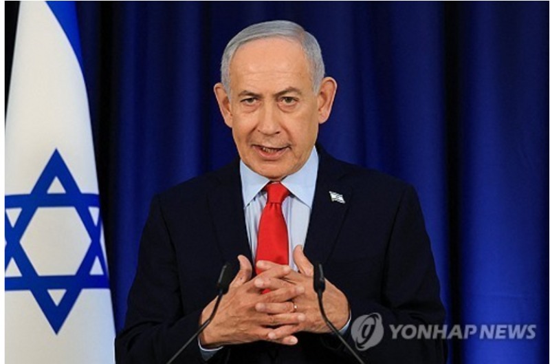 네타냐후 이스라엘 총리가 19일(현지시간) 기장회견에서 "이란은 더이상 우랴늄 농축 능력을 상실했다"고 주장했다. 사진=로이터통신, 연합뉴스