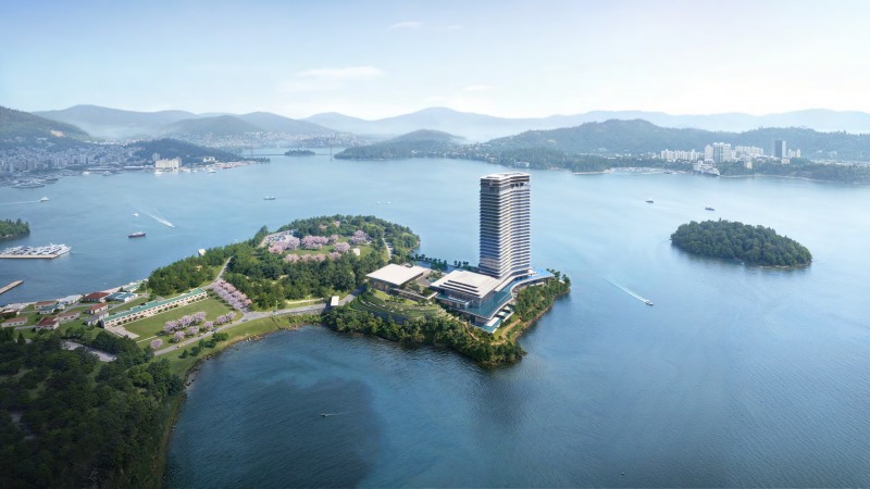 여수경도 호텔 조감도 고화질 이미지./미래에셋자산운용