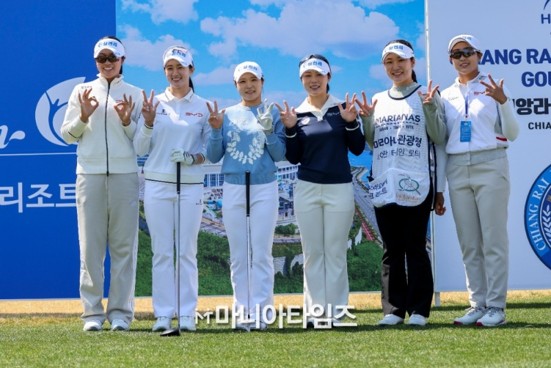 고지원-이세희, 삼천리 골프 구단 화이팅! / 사진=마니아타임즈 손진현 기자