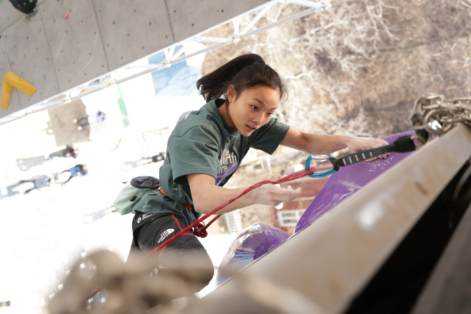 리드 완등하는 서채현 선수. (사진제공=대한산악연맹)