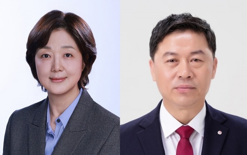 LG전자 강수진 사외이사(왼쪽)와 류재철 CEO(오른쪽)./LG전자