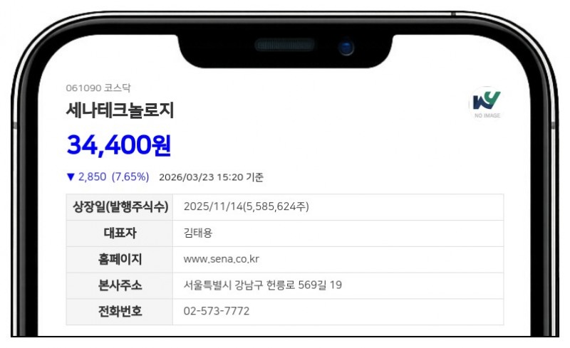 세나테크놀로지, 50억원 자사주 매입 후 소각... 주주환원 강화 나선다