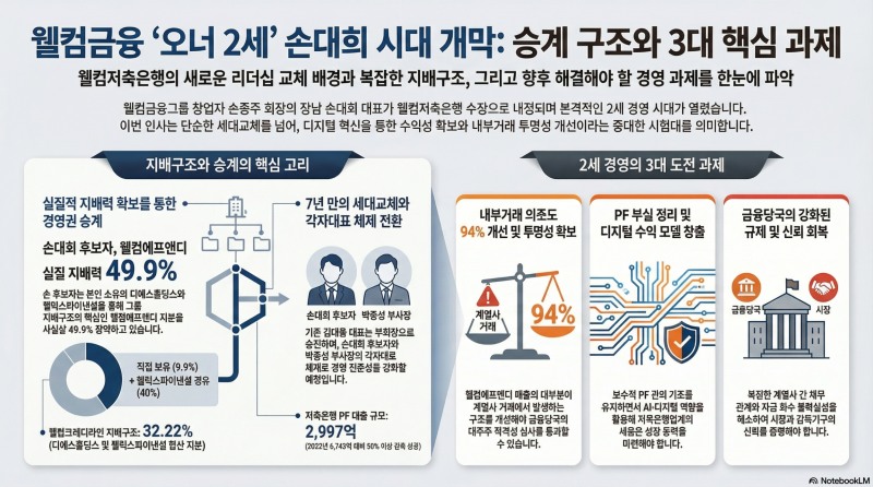 웰컴금융 ‘오너 2세’ 손대희 시대 개막