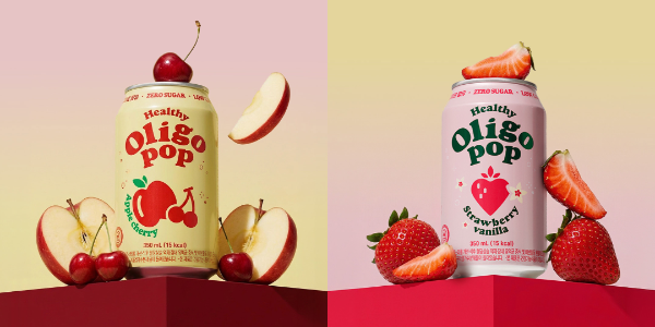 사진설명 : 헬씨올리고 팝의 스트로베리 바닐라, 애플체리