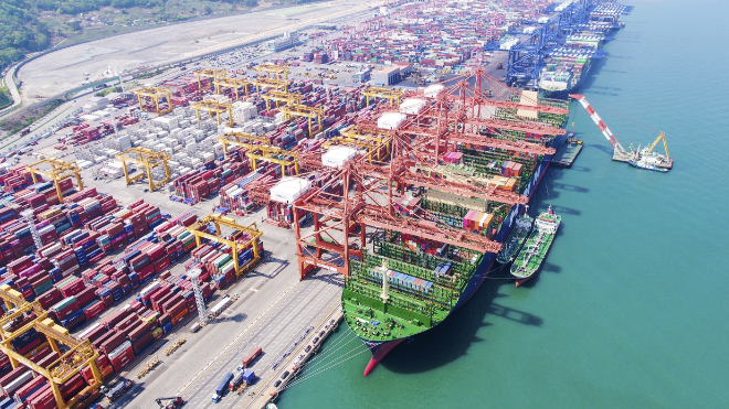 HMM 부산신항터미널(HPNT) 전경. 사진= HMM