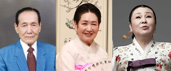 (왼쪽부터) 정광수 명창, 정의진 명창, 김영자 명창. (사진제공=국악방송)