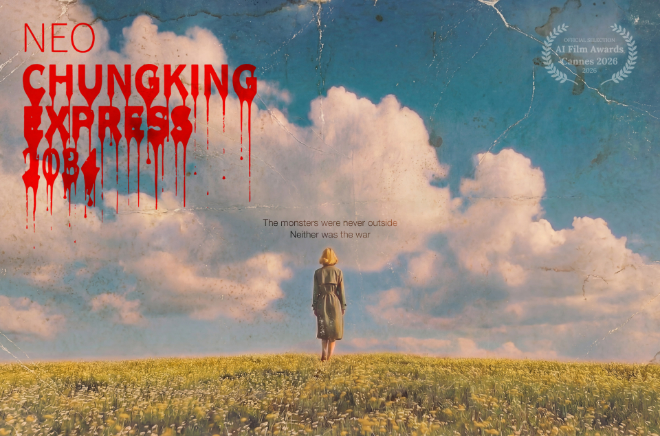 AI 영화 'Neo Chungking Express 2034(네오 중경삼림 2034)' 포스터. 프랑스 칸에서 열리는 'AI 필름 어워즈 칸 2026(AI Film Awards Cannes 2026)' 공식 선정작. (사진제공=가천대)