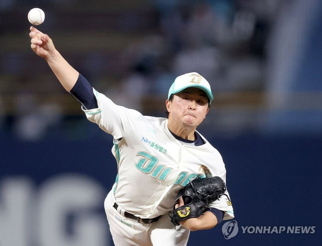 NC 선발 토다 나츠키 역투 / 사진=연합뉴스