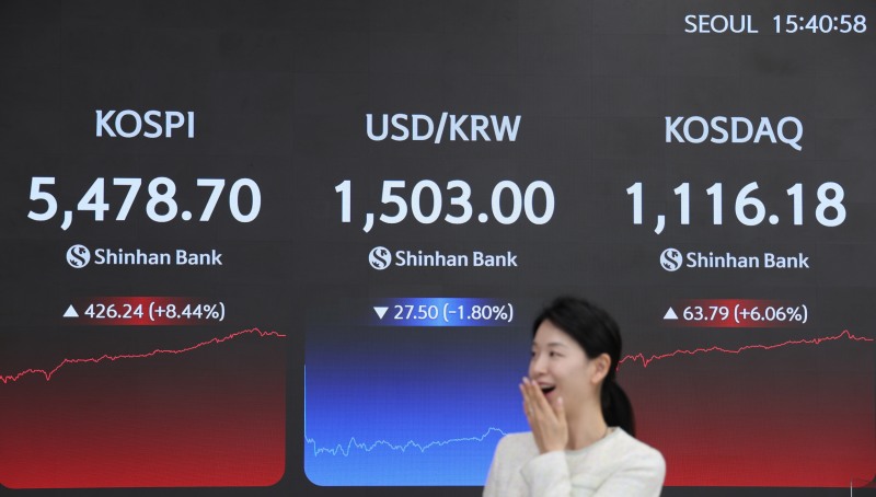 1일 15시 30분경 신한은행 본점 현황판./신한은행