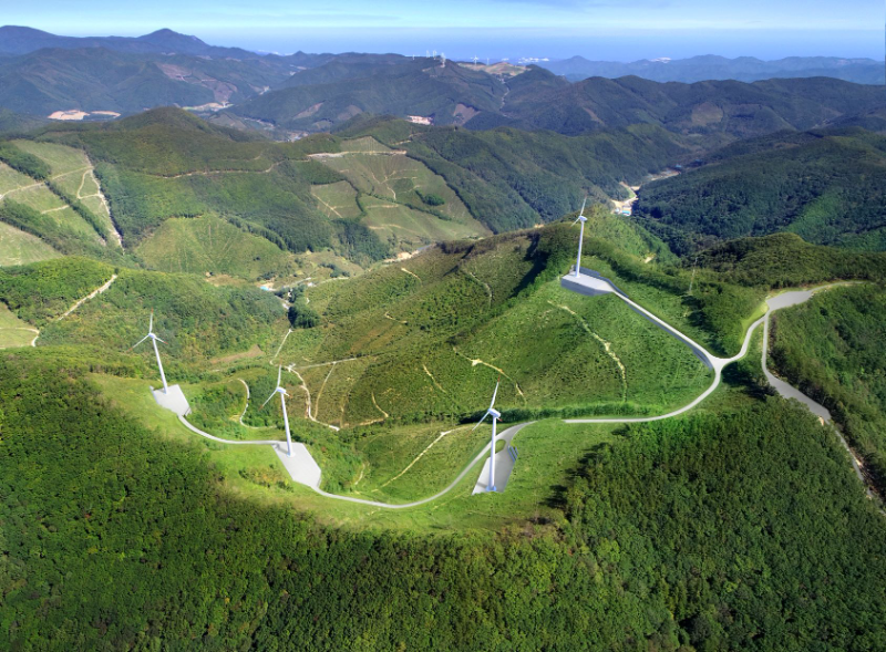 강원도 태백시 하사미 풍력발전단지 조감도./코오롱글로벌