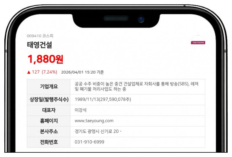 태영건설, 5583억원 규모 LH 공공주택 사업 지분 참여... 782억원 확보