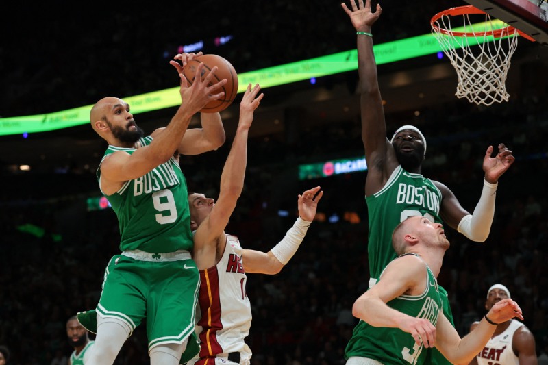 보스턴 셀틱스와 마이애미 히트의 경기 장면. / 사진=연합뉴스