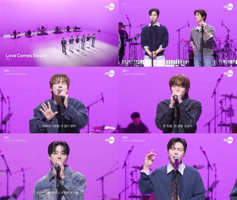 잇츠라이브’ SF9, ‘Love Comes Slowly’ 밴드 라이브 완벽 소화…섬세한 보컬 하모니