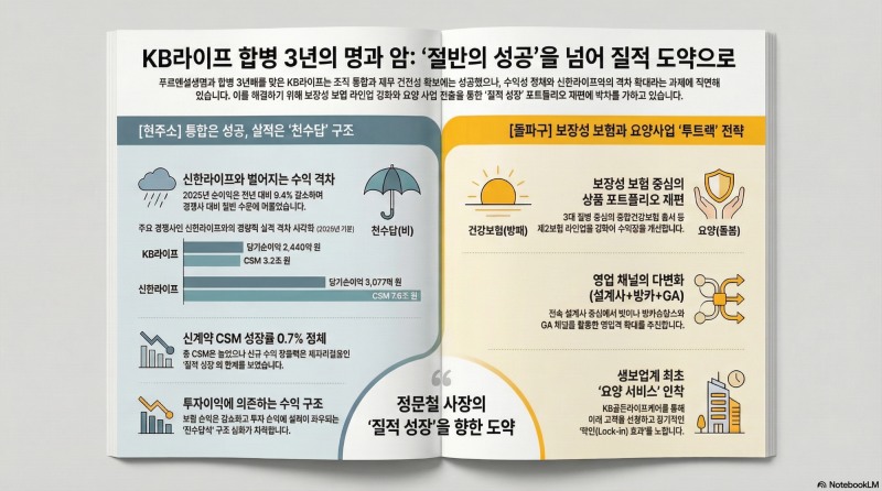 KB라이프 합병 3년, 신한라이프와 격차 더 벌어졌다