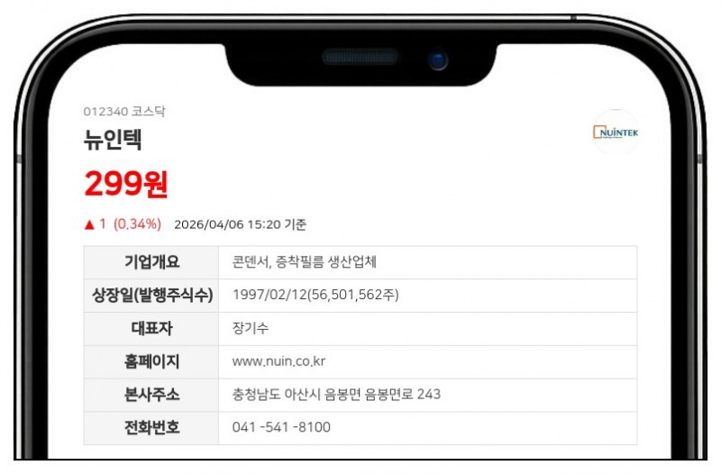 뉴인텍 보통주 4월 9일부터 거래 멈춘다... 자본감소 따른 주식병합 및 전자등록 변경