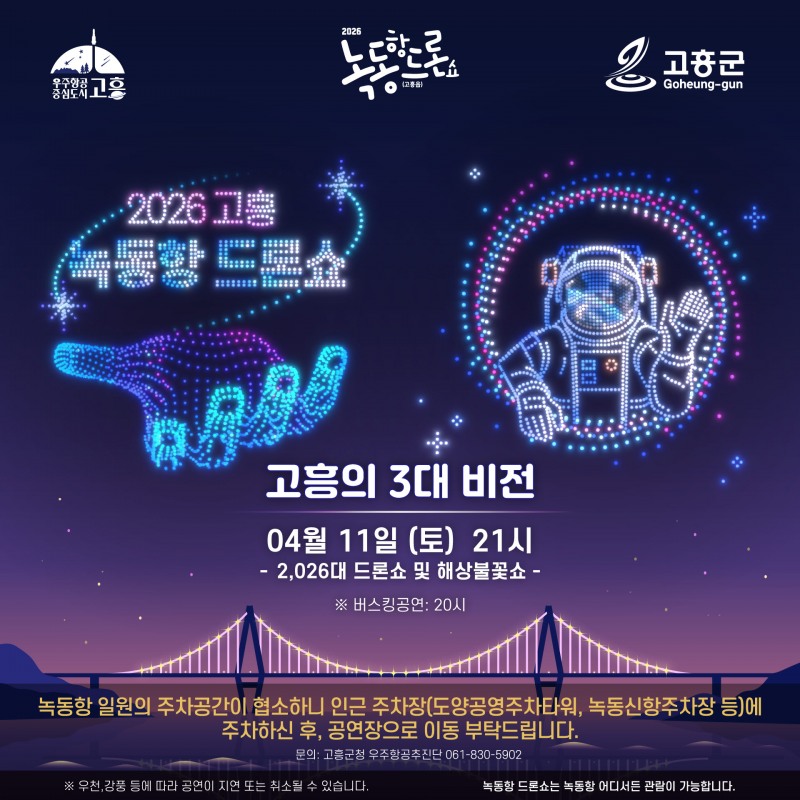 2026 고흥 녹동항 드론쇼 포스터 (사진제공=고흥군)