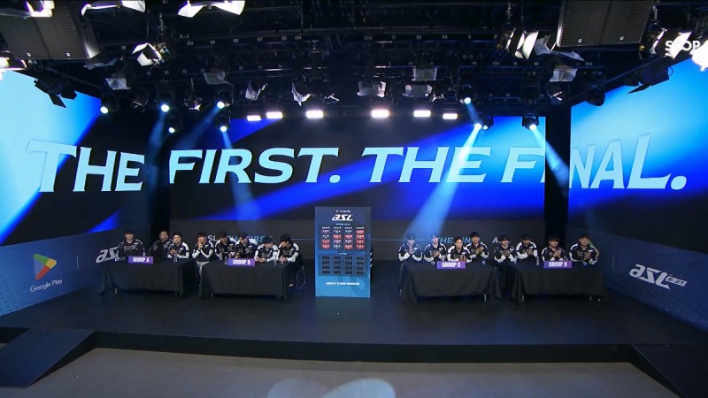 ASL 시즌21의 16강 조 편성이 결정됐다.(출처=ASL 실황 캡처).