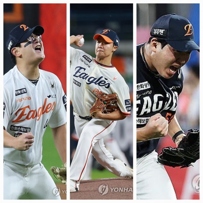 왼쪽부터 김서현, 정우주, 박상원