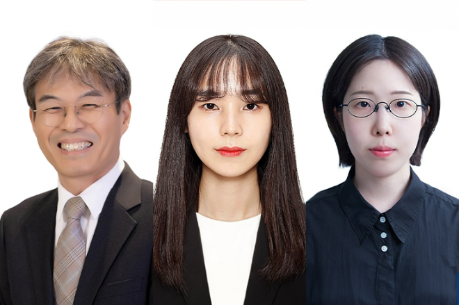 (왼쪽부터) 숙명여자대학교 약학대학 김용기 교수, 조예나 박사, 정윤애 학생. (사진제공=숙명여대)
