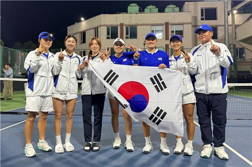 한국 여자 테니스 국가대표 선수단. / 사진=연합뉴스