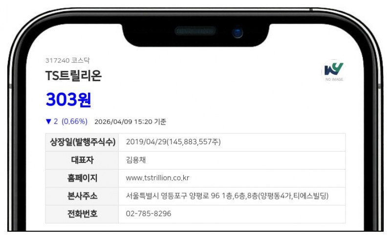 TS트릴리온 보통주 거래 정지... 주식병합 결정에 따른 전자등록 변경 절차