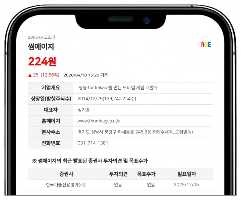 썸에이지 자본감소 결정에 주식 거래 일시 중단... 장 종료 시까지 매매 불가