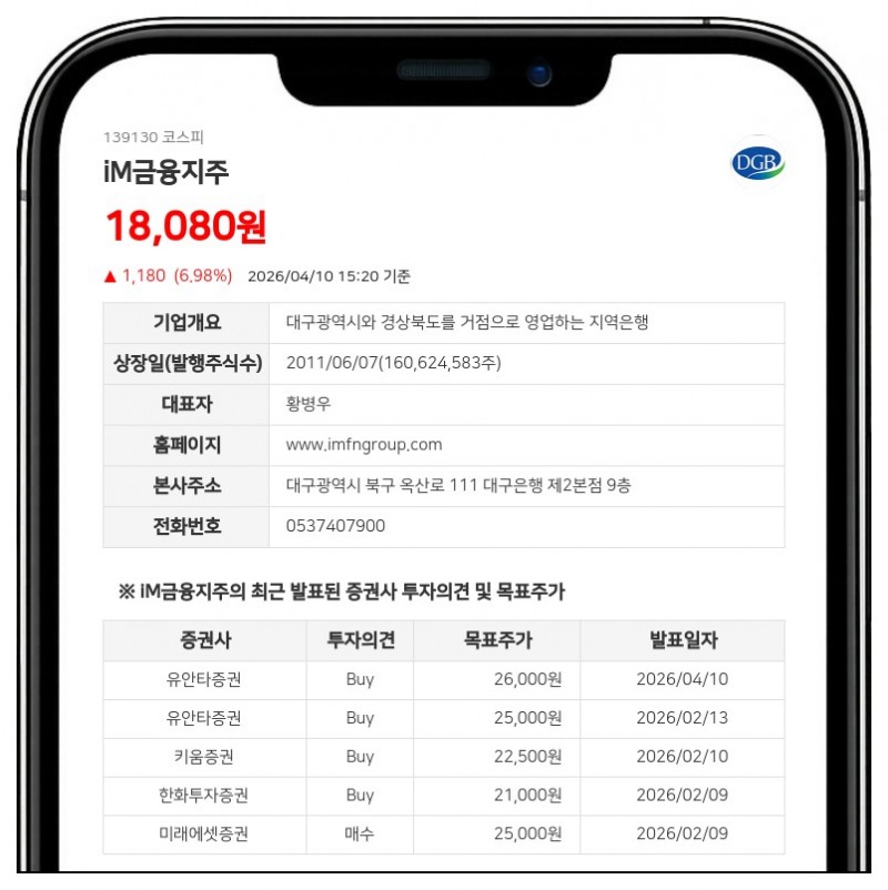 iM금융지주, 최대주주 오케이캐피탈에서 아프로에프앤아이대부로 교체…지분율 9.99%는 그대로