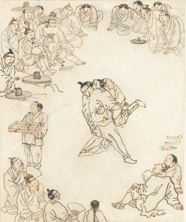 조선 후기 화가 단원 김홍도의 '씨름'
