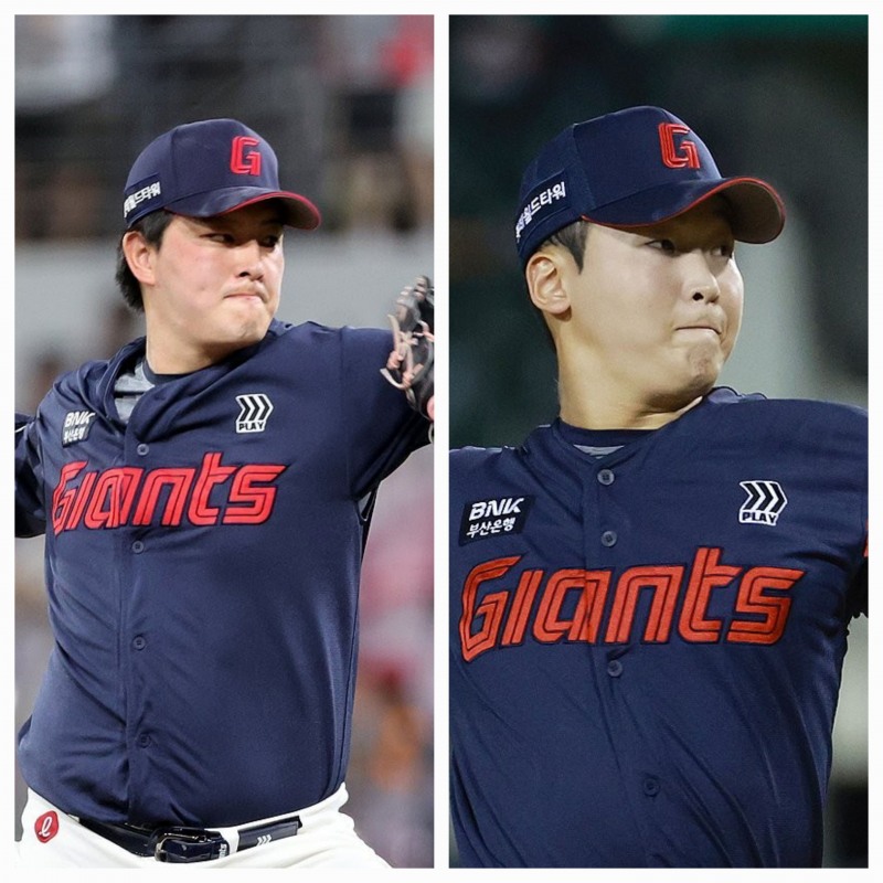 김원중(왼쪽)과 최준용