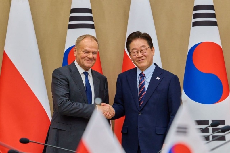 이재명 대통령과 도날드 투스크 폴란드 총리가 13일 정상회담을 개최했다(출처: 청와대)