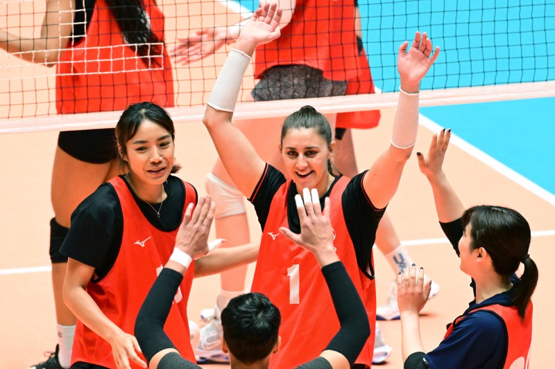 2024-25 여자부 아시아 쿼터 트라이아웃 연습경기 장면. / 사진=연합뉴스