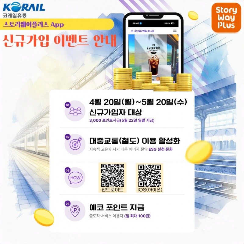 코레일유통 '스토리웨이플러스', 대중교통 이용으로 탄소 저감과 실속을 동시에