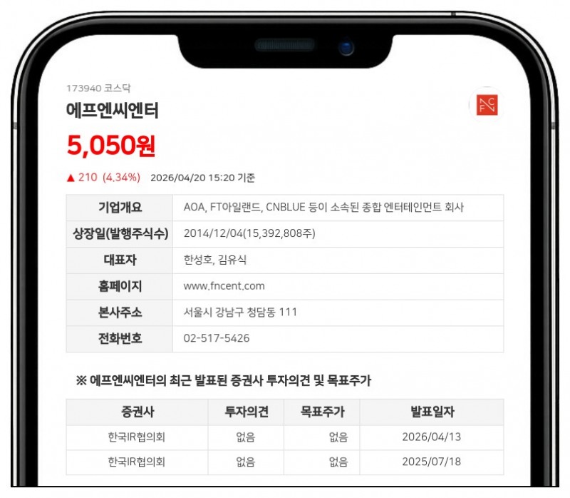 에프엔씨엔터, 와이지플러스서 120억 수혈…아티스트 투자 및 제작비 확보