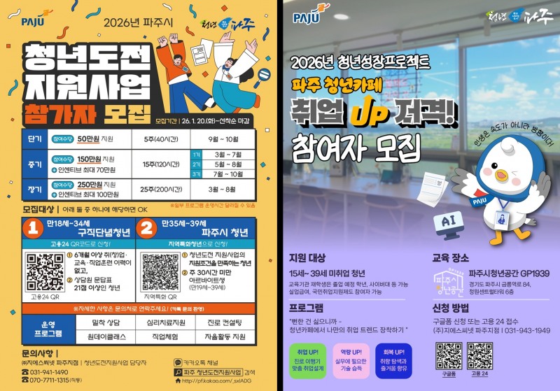 청년도전지원사업 포스터