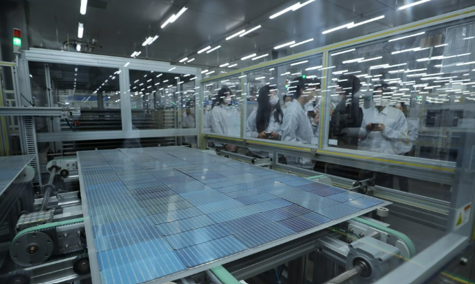 한화솔루션의 태양광 셀·모듈 제조현장. 사진=연합뉴스