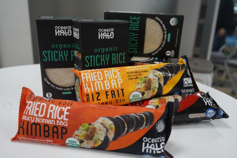 해남쌀로 만든 냉동김밥과 수출용 쌀 (사진제공=해남군)