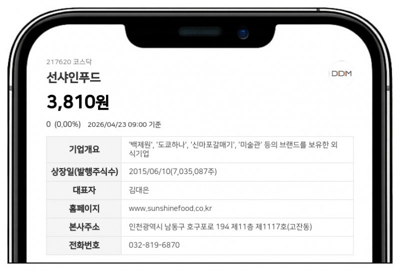 선샤인푸드 감사의견 거절로 퇴출…27일부터 7일간 정리매매