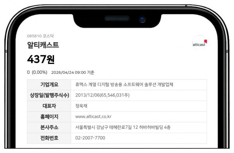 알티캐스트 거래정지 풀린다...29일 감자 주권 변경상장 및 매매 재개