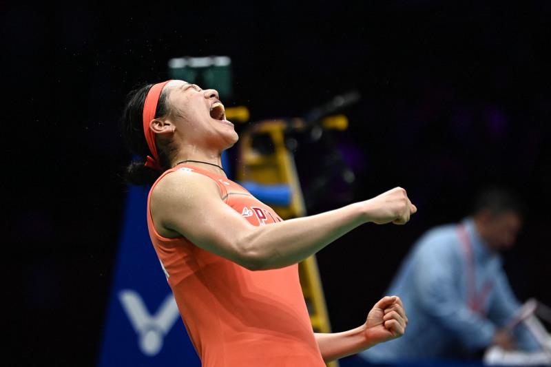 포효하는 안세영. / 사진=연합뉴스