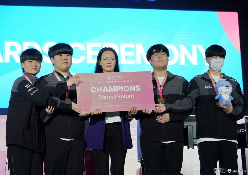 역전 우승의 주인공이 된 대구 가디언즈 선수들.