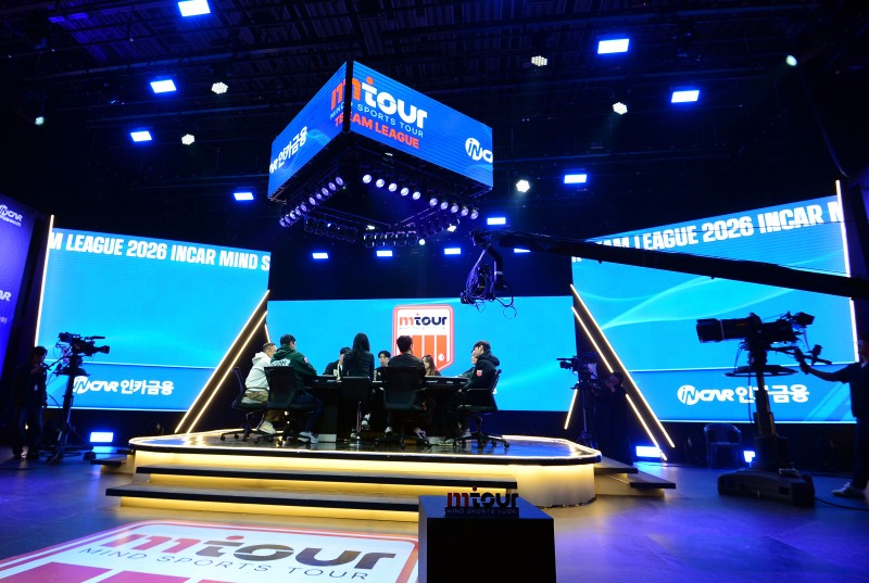 지난 25일(파이널 최종전)까지 경기 고양시 일산 빛마루 방송지원센터 특설스튜디오에서 열린 ‘인카금융 M-Tour(엠투어) 팀 리그 2026' 대회장 전경/ 사진= A스포츠채널 제공.